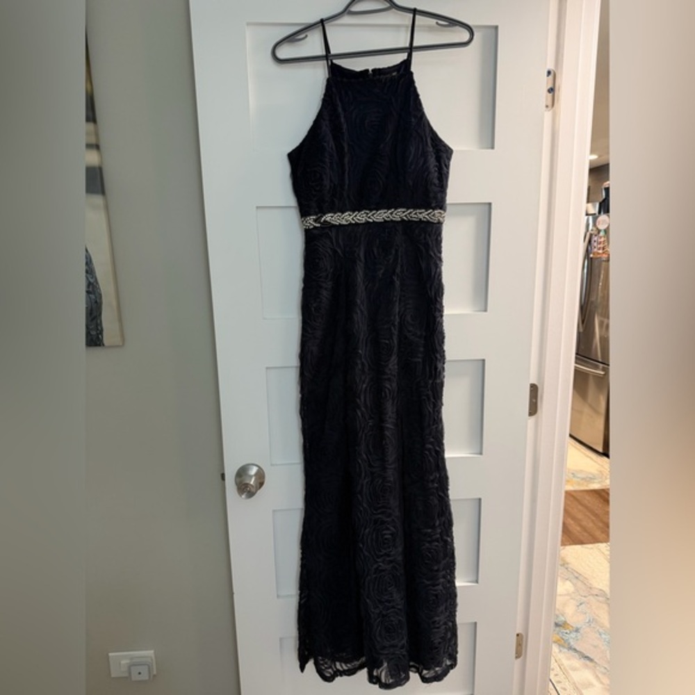 Trixxi Black Textured Maxi Dress